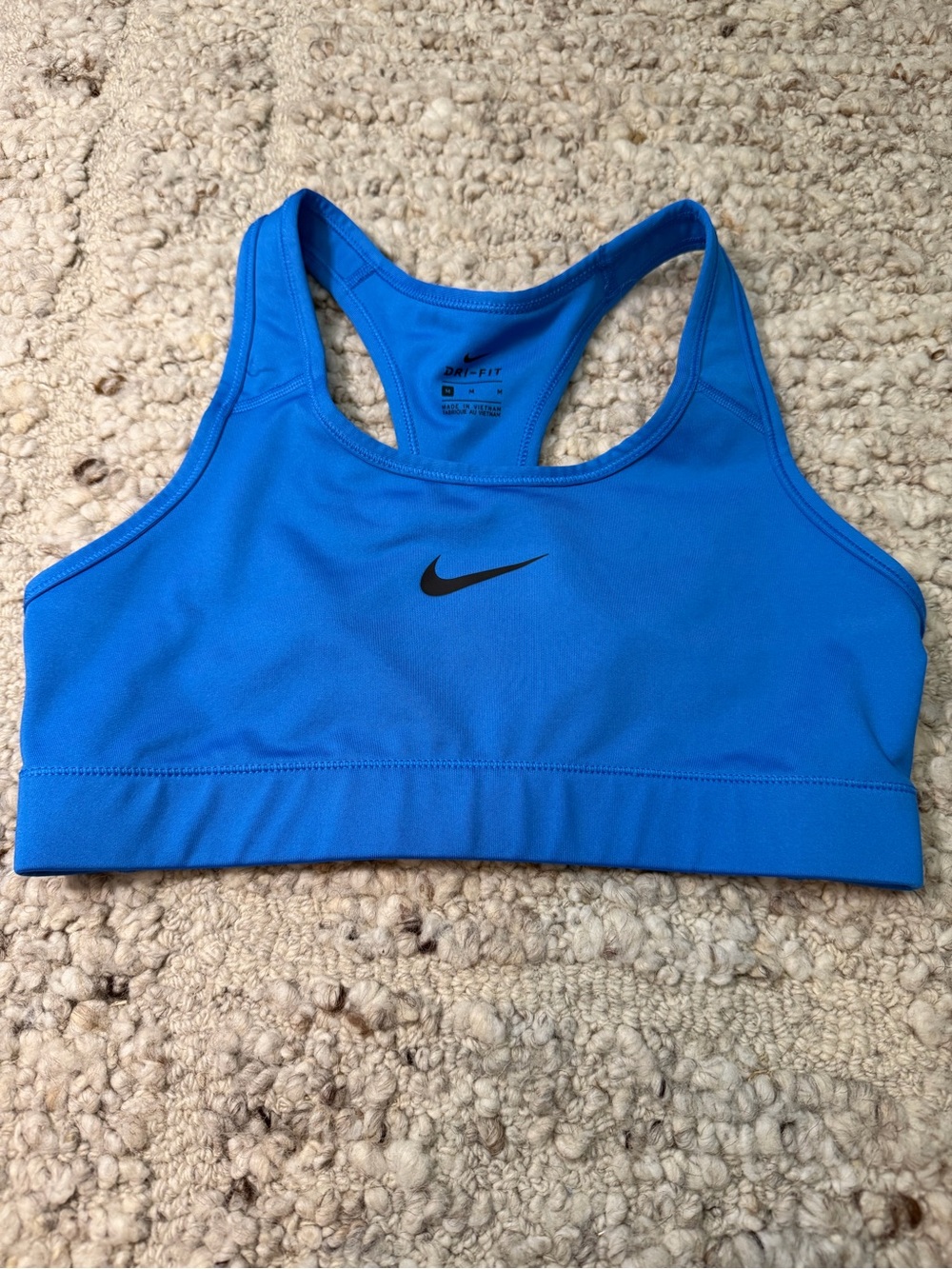 Nike Blue Racerback Support Sports Bra with Black Swoosh